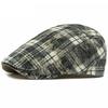 HT4800 Beret Caps Men Women Vintage Plaid Artist Painter Beret Hat Male Female Ivy Flat Cap Spring Summer Adjustable Mens Berets