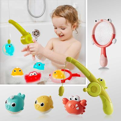 Giocattoli da bagno per bambini, giocattoli da bagno luminosi, animali, canna da pesca, attrazione magnetica, pesca, pesca, giocattoli da pesca