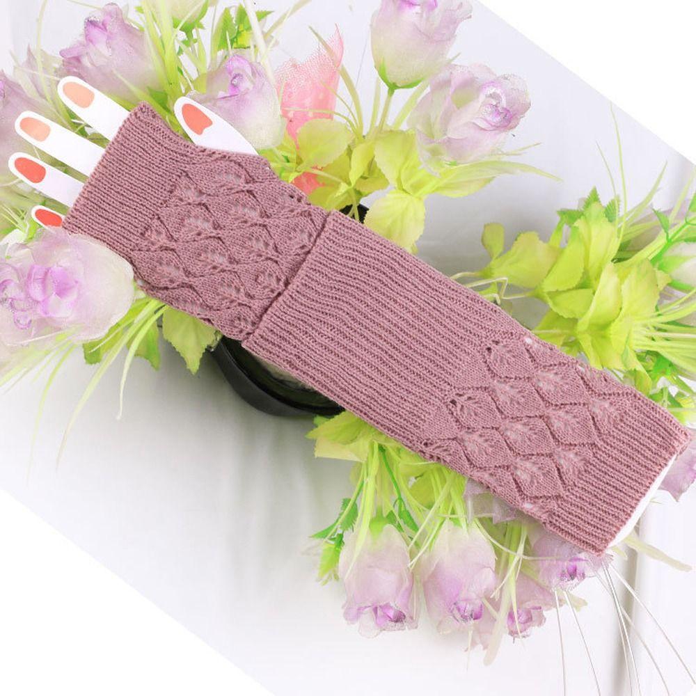 Leave Anti-UV Driving Fingerless Gloves Knitted Half Finger Gloves Women Mittens