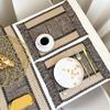 Cotton and linen tassel placemat pastoral variegated woven table flag ins striped thermal insulation pad wide strip cotton and linen color matching