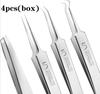 4 Pcs Stainless Steel Blackhead Tweezers and Pimple Popper Tool Kit Professional Eyebrow Tweezers for Face Care Man and Woman