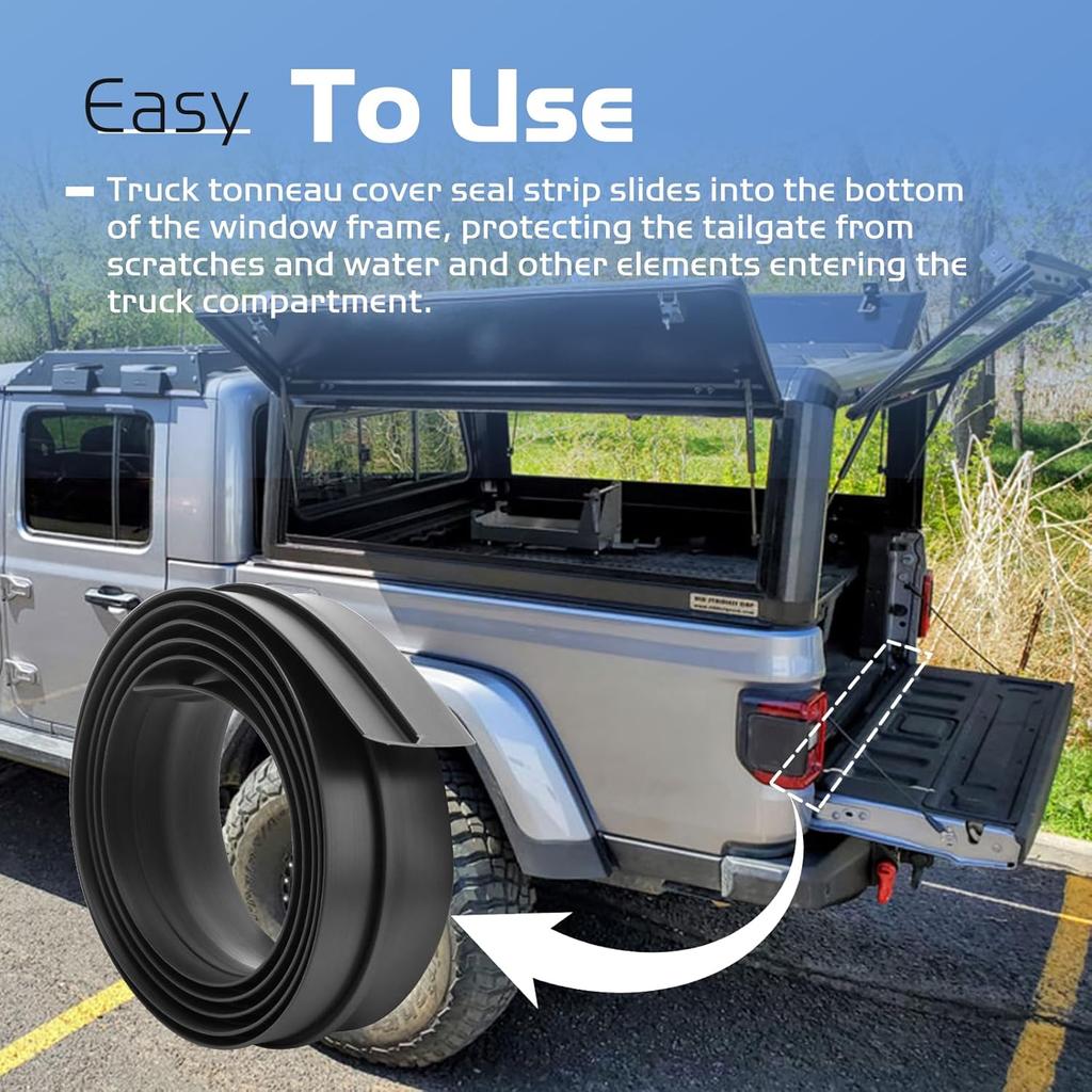 6 FT Truck Cap Rubber Weather Seal, Double Leaf Bottom Rear Door Frame Seal Strip with T-Channel for Car Camper Boat RV Truck Doors & Home