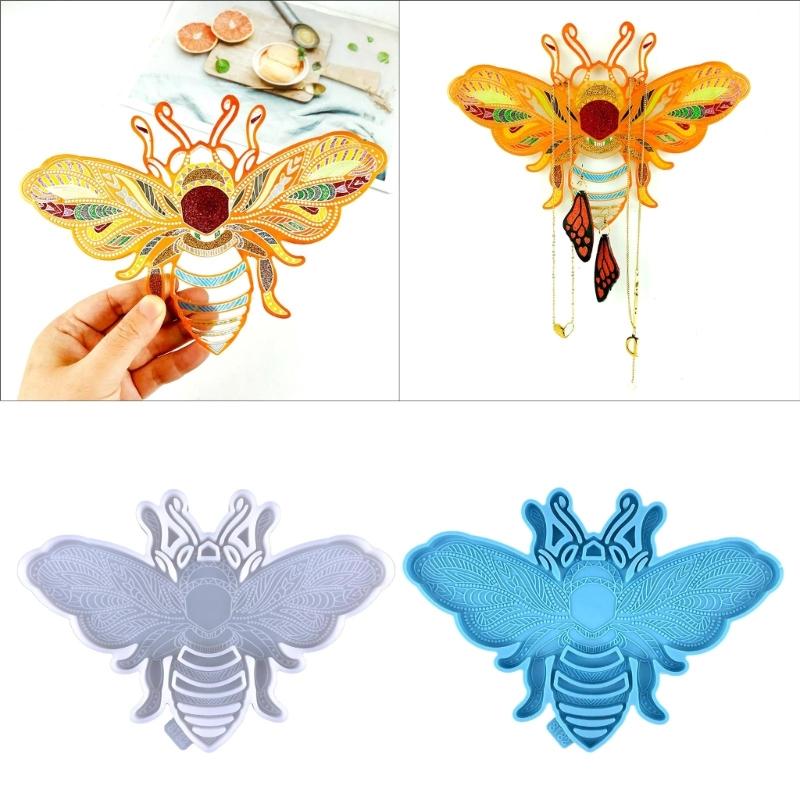 Moldes de Silicona Brillantes y Lustrosos de Resina con Forma de Abejita Molde de Almacenamiento Molde para Manualidades de Bisutería con Resina Epoxi