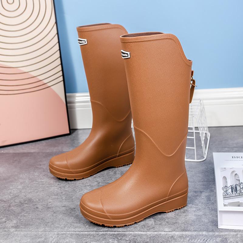 

Пара дождевых ботинок высокие походные резиновые сапоги для работы на открытом воздухе для перехода вброд по реке рыбалка водонепроницаемая и нескользящая обувь для воды 44