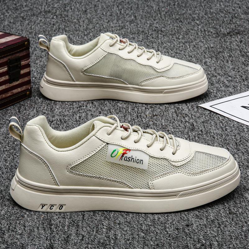 Men White Mesh Tennis Sneakers Summer Sports Skateboarding Shoes Students School Running Shoes Plus Size