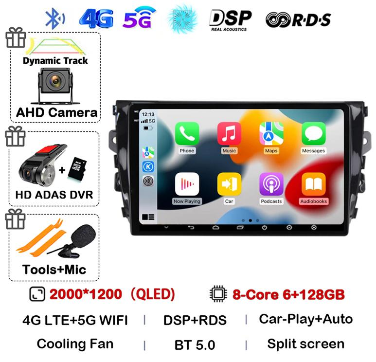Android 14 Carplay Auto 4G WIFI For Zotye T600 2014-2019 Car Radio Multimedia Video Player Navigation Stereo GPS 360 Camera QLED