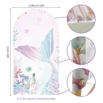 Mermaid Arch Backdrop Cover Girl Princess Under The Sea Parties Chiara Backdrops Arched Wall Covers 6.56ft * 3.54ft