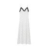 Zbzr Spring New Women clothes Western Style Fashion V-neck Lace Stitching Polka Dot Tight Camisole Dress