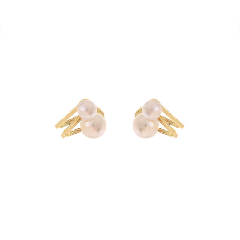 Pearl earrings new trendy French niche design temperament women's two-wear stud earrings