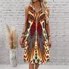 Plus Size V Neck Sleeveless Dress Forest Valley Waterfall Natural Print For Outdoor Hiking Adventure