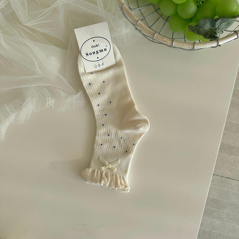 

Songmu Socks Women S All-In-One Machine Small Dot Bow Lace Socks Dongdaemun Trendy Women S Socks One size fits all