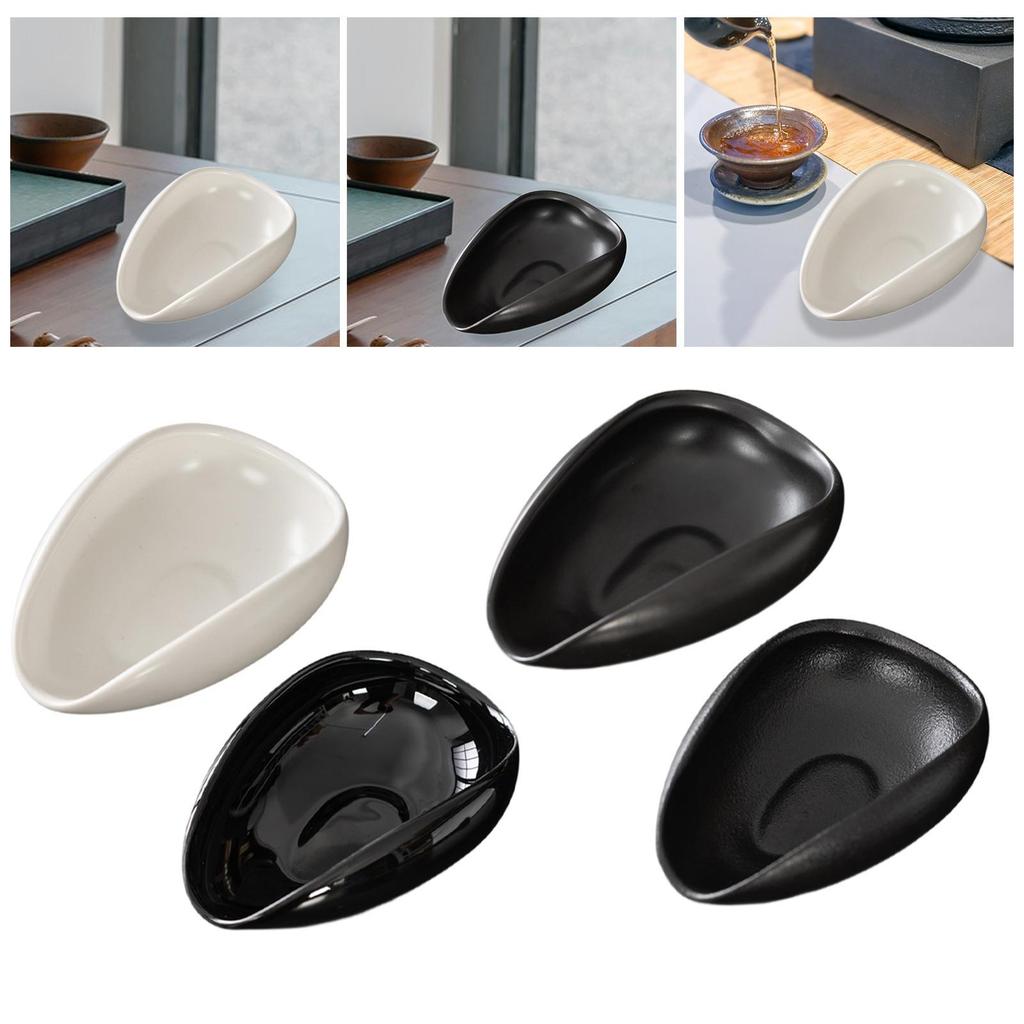 Ceramic Single Dosing Tray Weigh Coffee Bean Container Modern Porcelain Tea Vessel Coffee Powder Spoon for Buffet