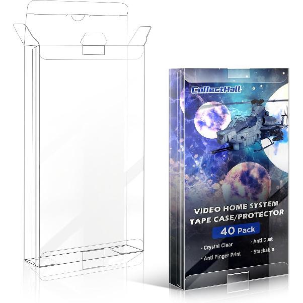 VHS Tapes Protector - Premium VHS Cassette Tape Storage & Protector, Durable VHS Protectors for Home & Kitchen Media Storage 40 Packs