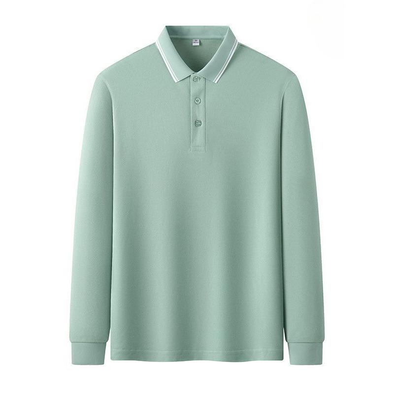 Neues Herren-Poloshirt Frühling und Herbst Langarm-T-Shirt Herren Einfach Business Jugendlich Locker Übergröße Papa-Kleidung