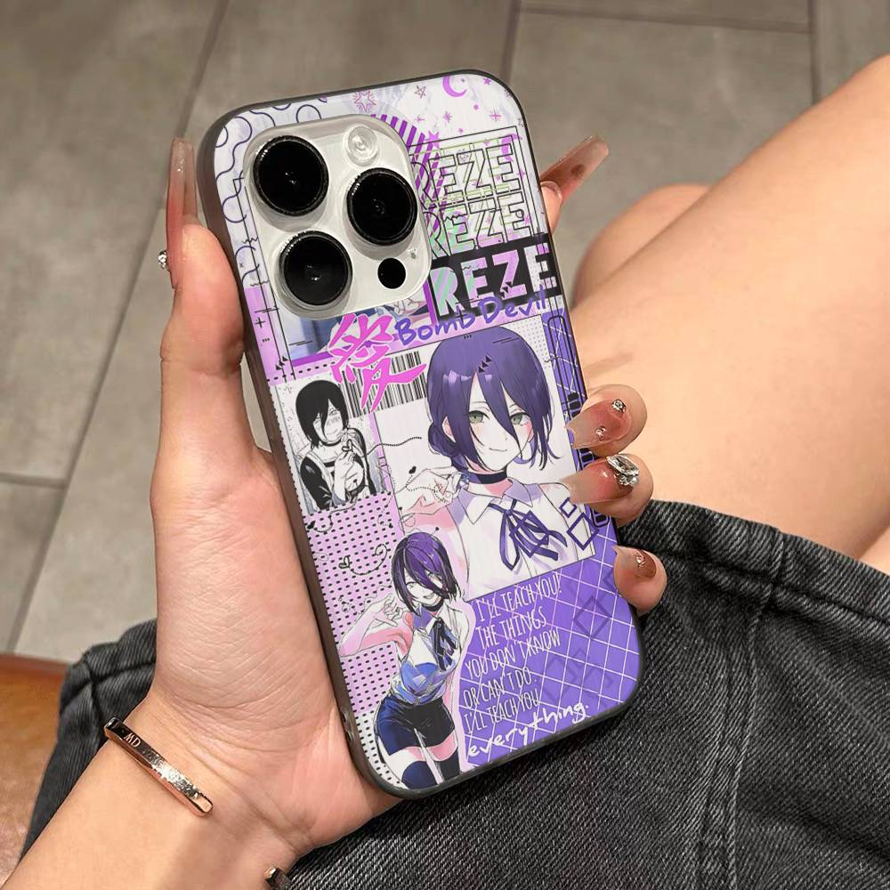 Cool Anime R-Reze For IPhone 17 16 15 11 12 13 14 Pro Max Plus Pro Corrugated Translucent Back Phone Cover