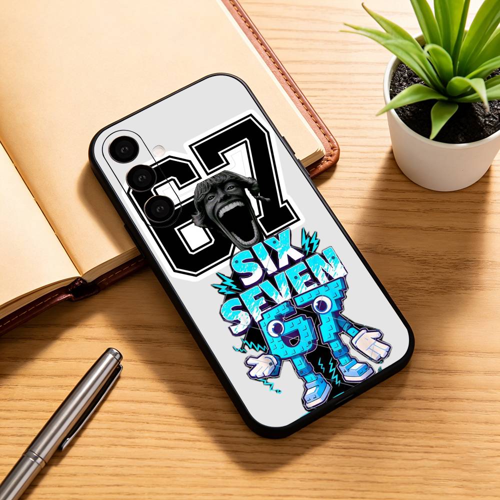 Six Seven 6 7 Phone Case For Samsung Galaxy A73,A72,A71,A70,A53,A52,A51,Soft Silicone Black Cover