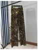Women's Korean Velvet Sequined Wide-Leg Pants: Slim-Fit, Floor-Length, Shiny Drape Casual Wear for Autumn and Winter