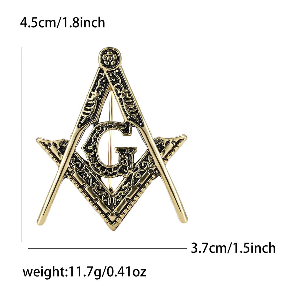 Fashion Enamel Masonic Badge Brooch for Women Unisex Religious Lettering Pin Event Party Backpack Decoration Clothes Accessories
