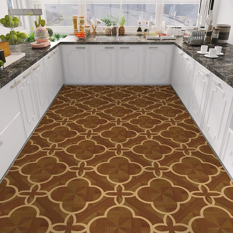 Home Kitchen Anti-oil Anti-slip Carpet PVC Leather Entrance Rugs Large Area Balcony Carpets Modern Living Room Decoration Rug