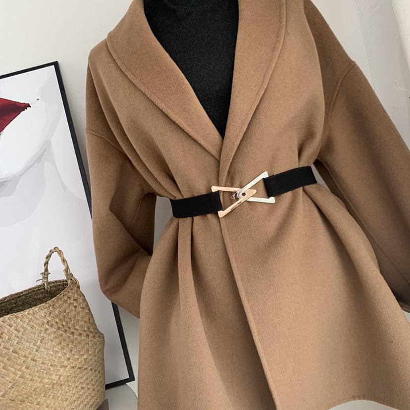 Dreieckschnalle Taillenverschluss Einfacher Gürtel Damen Elastisch Elastische Taille Dünn