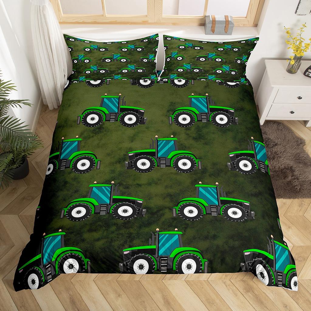 Comforter Homewish Tractor Machinery Truck Yellow Construction Vehicle Bedding Setteens Boys Girls Bed Set