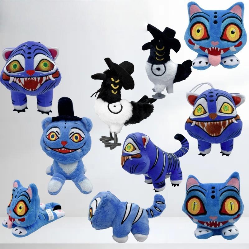 Anime K-pop Demons Hunters Plush Cute Purple Tiger Black Hat Magpie With 3 Eyes Monster Hunt Girl Group Stuffed For Fans Gifts