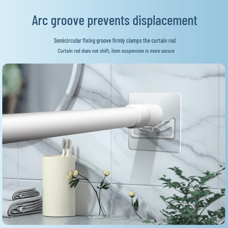 Teleskopische Anti-Rutsch Dusch-/Vorhangstangenhalterung mit Klebebefestigung