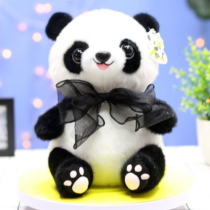 

Cute Bow Tie Giant Panda Doll Plush Toy Rag Doll Gift for Children s Girlfriend Best Friend Lover about 25cm