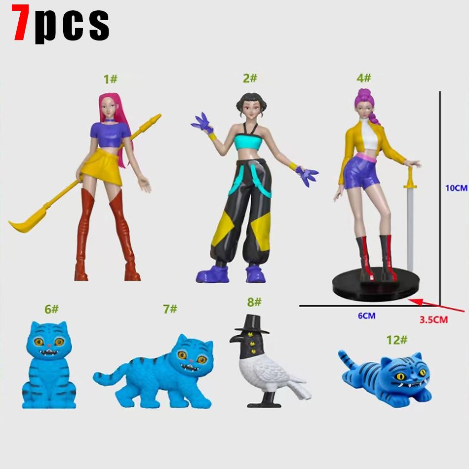 4 Style Kpop Demon Hunters Action Figure Toy Derpys Tiger Rumi Mira Zoey Sussy Figurine Doll For Fans Gift Collection Model