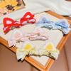 Cute Baby Cat Ear Bow Hair Clips - Winter New Plush 3D Hair Accessories for Kids, Soft & Gentle on Hair, Adorable Bangs Clips