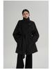 SRYS AME Women's Elegant Mid-Length Stand-Up Collar Wool Coat – Autumn/Winter