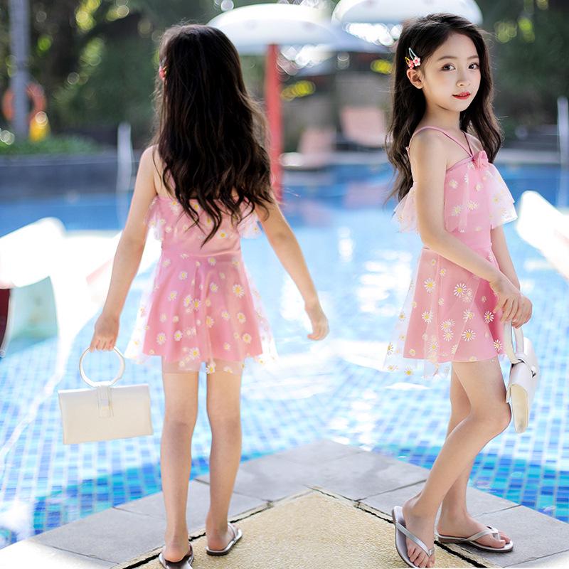 Girls' One-Piece Princess Swimsuit: Cute, Fashionable Swimwear for Kids