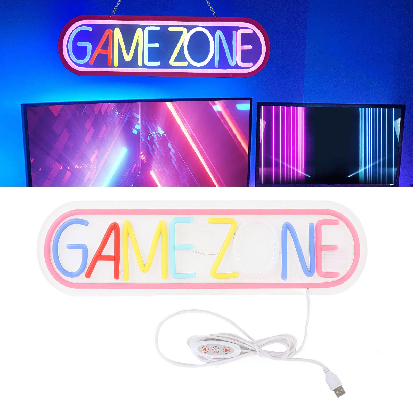 

Gaming LED Neon Light Wall Decor Game Room Atmosphere Lamp Teen Boys Room Decoration A
