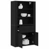 Highboard Black Oak Effect 80 x 33 x 150 cm Engineered Wood