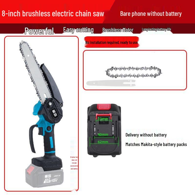 Compact Lithium Battery Handheld Electric Chainsaw - Rechargeable Tree Felling Tool with Large Capacity