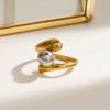 Yori Statement Stainless Steel Ball Ring 18K PVD Plated Waterproof Hypoallergenic High Quality Charm Stylish Golden Jewelry