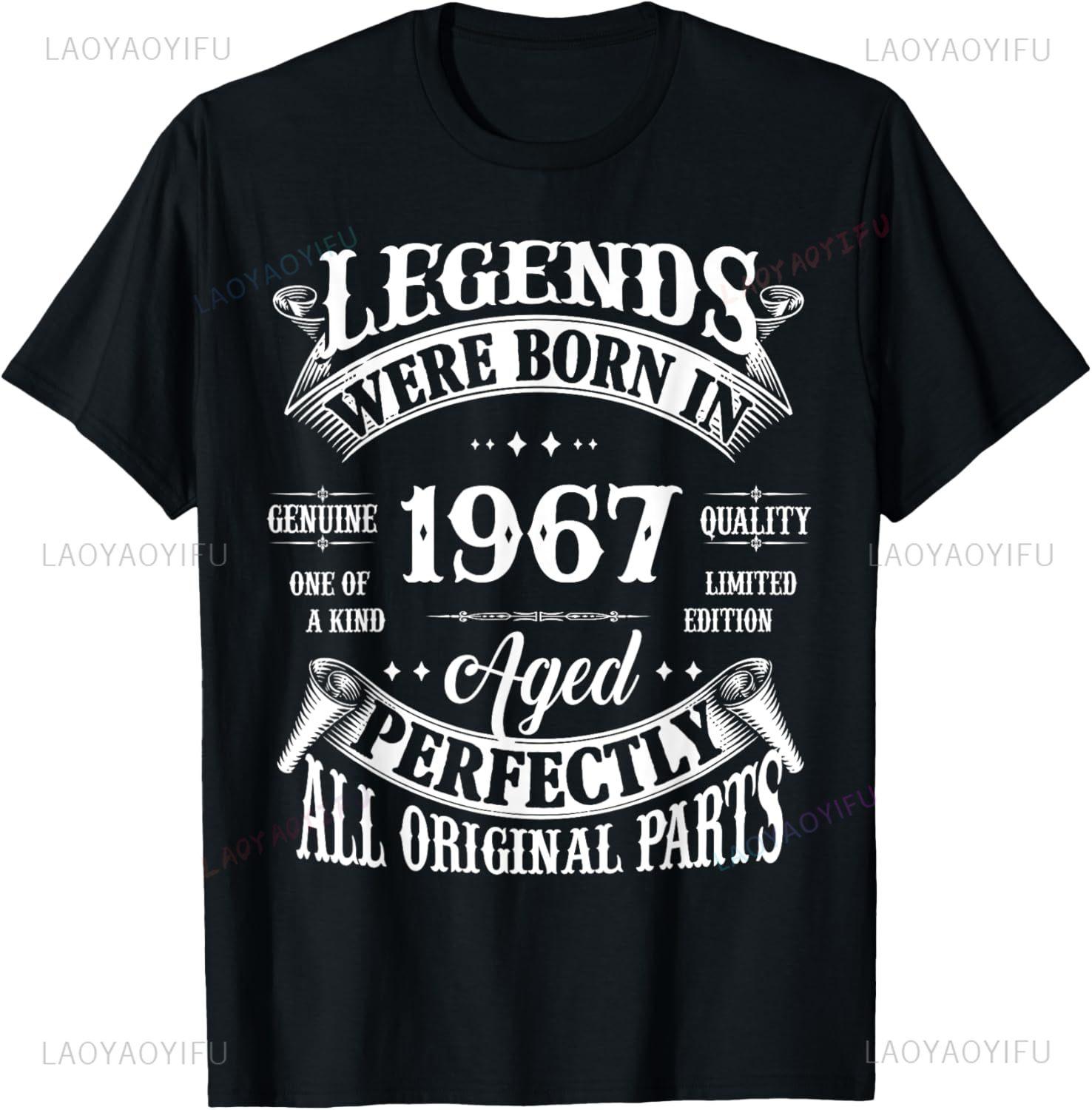 

Vintage Legend Born in 1967 58th Birthday Tee 58 Years Old T-Shirt Short Sleeve Casual Individuality Camisas Streetwear S
