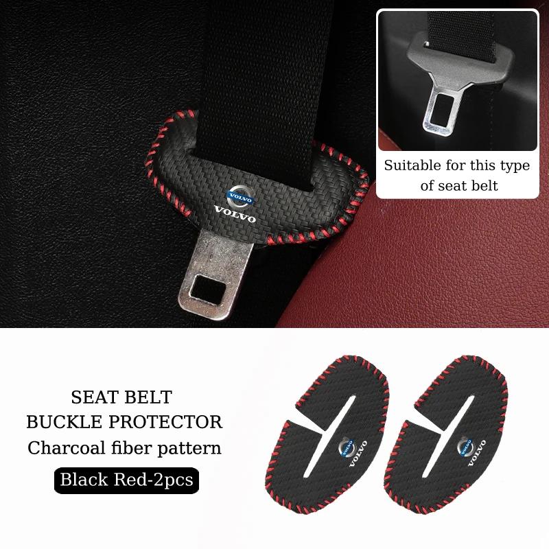 Protezione fibbia cintura di sicurezza interna auto Tappetino in pelle antigraffio per Volvo XC40 XC60 XC70 XC90 V40 V60 V90 S60 S80 S90