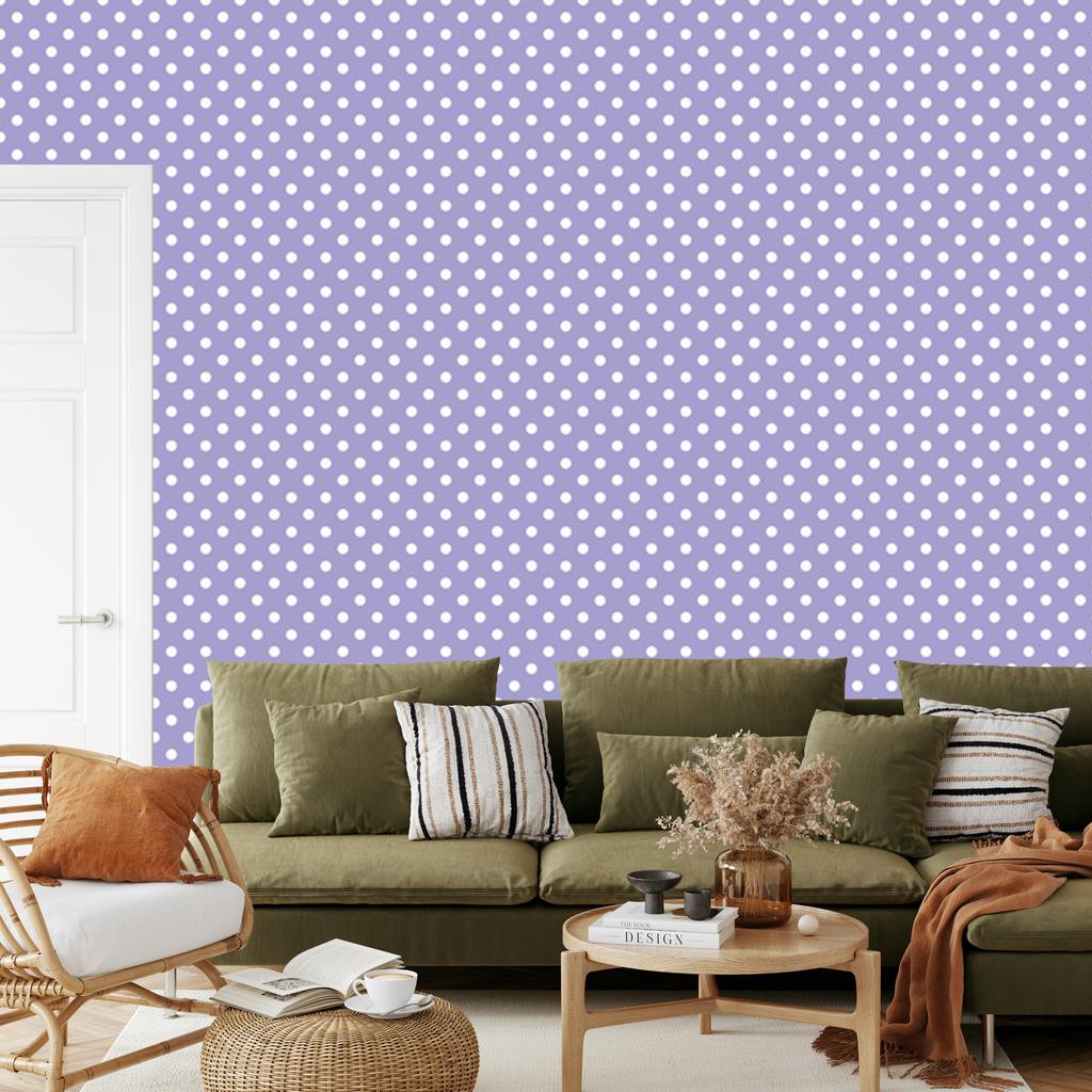 Blue Dots Wallpaper, Soft Forms for Living Room and Bedroom 50x1000