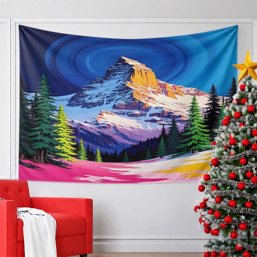 "Colorful Mountain Landscape Artwork" Pattern Wall Hanging Tapestry Decorative Tapestry Home Decor for Bedroom and Living Room