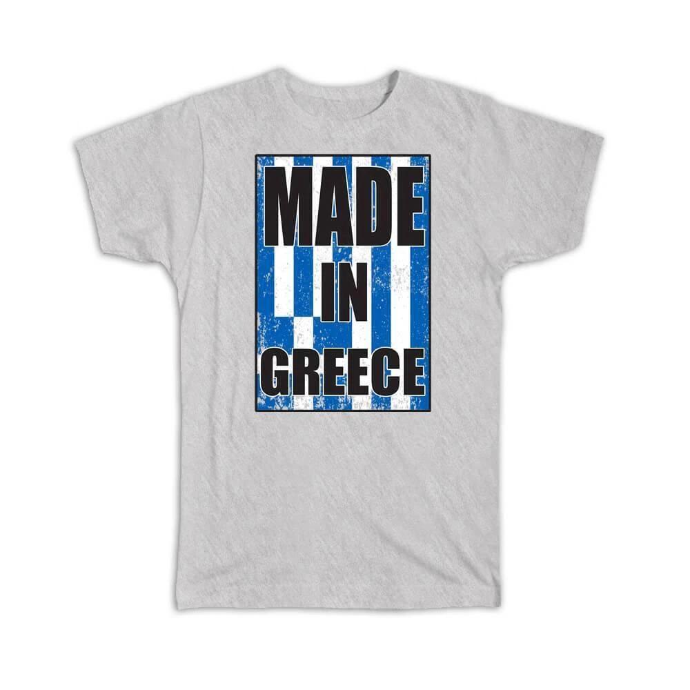 

Gift T-Shirt : Made In Greece Flag Retro Artistic Greek Expat Country 4XL