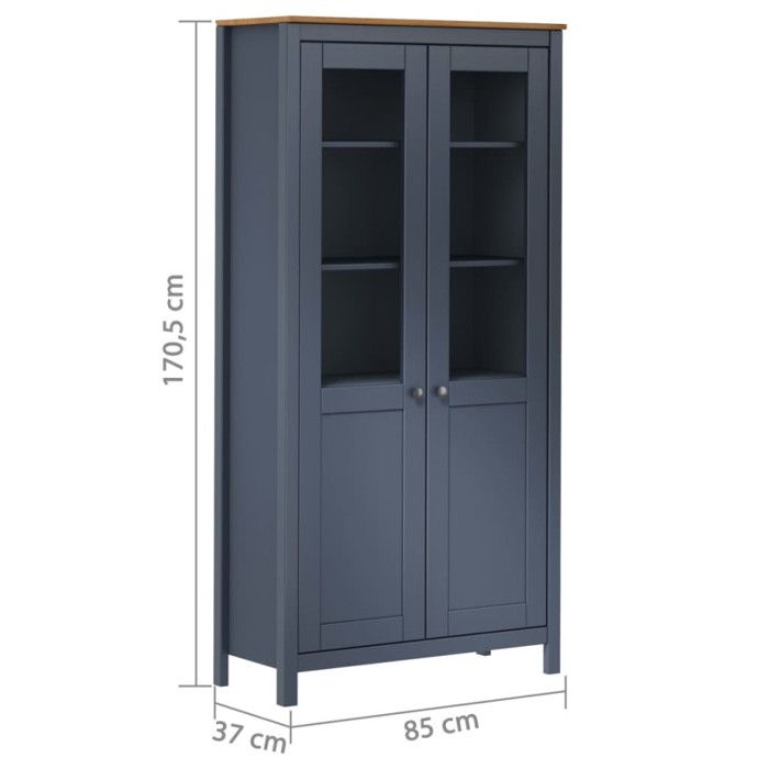 VidaXL Buffet Hill Range Gris 85x37x170,5 cm Bois de pin solide