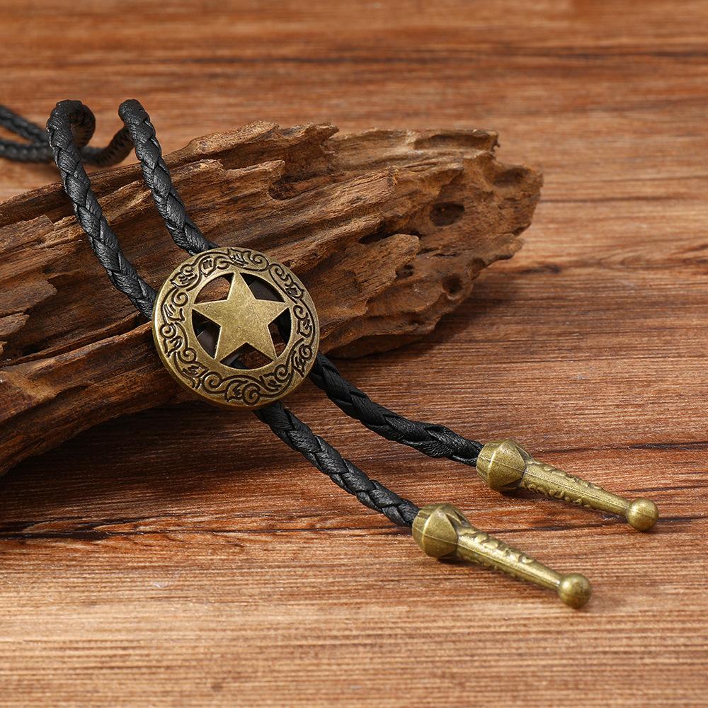 

Винтажная ковбойская шляпа с рисовыми ушками и пентаграммой для мужчин и женщин, бохо-стиль, парная подвеска из искусственной кожи