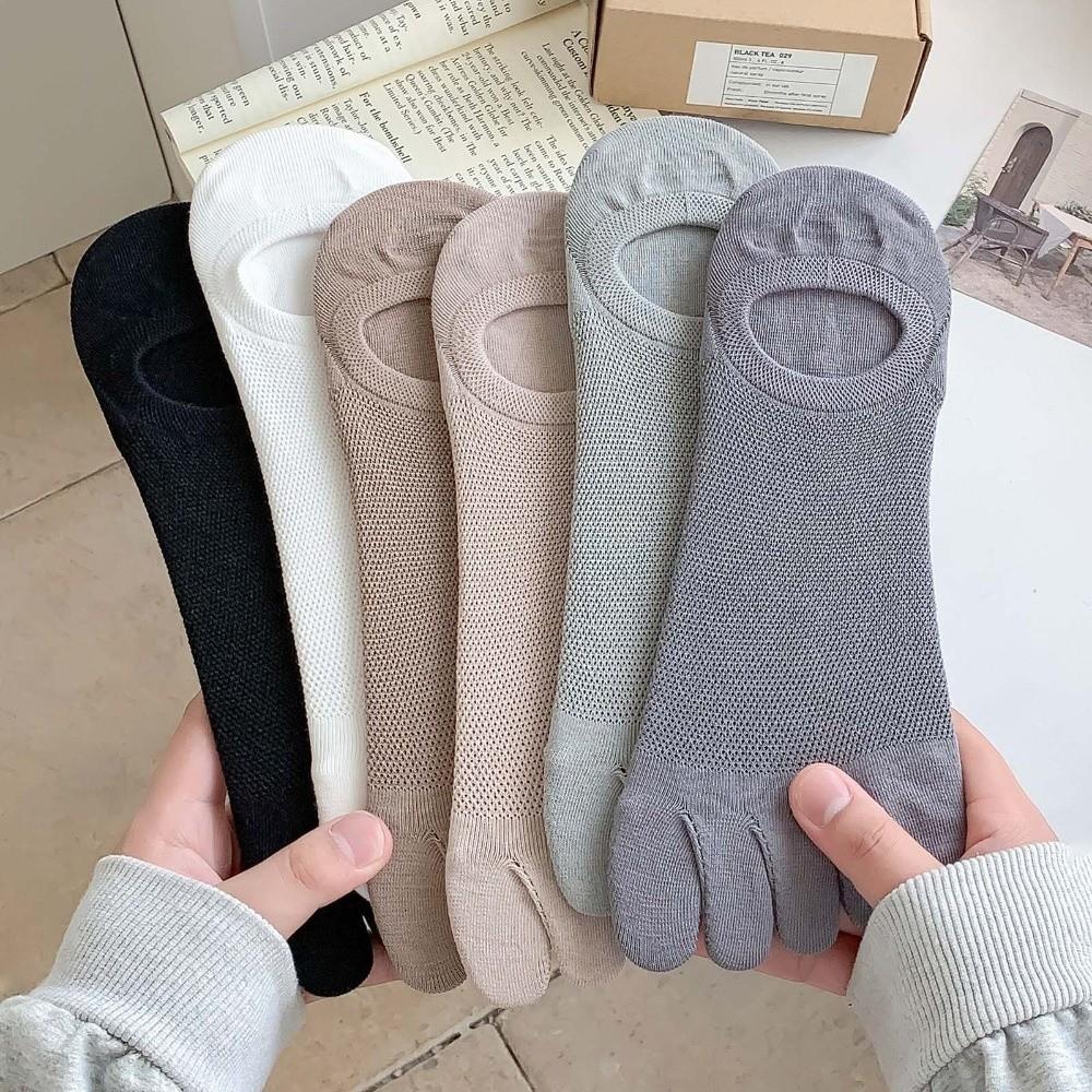 Thin Hosiery Men's Five Finger Socks Mesh Low Cut Sports Socks Fashion Five Toe Boat Socks Running