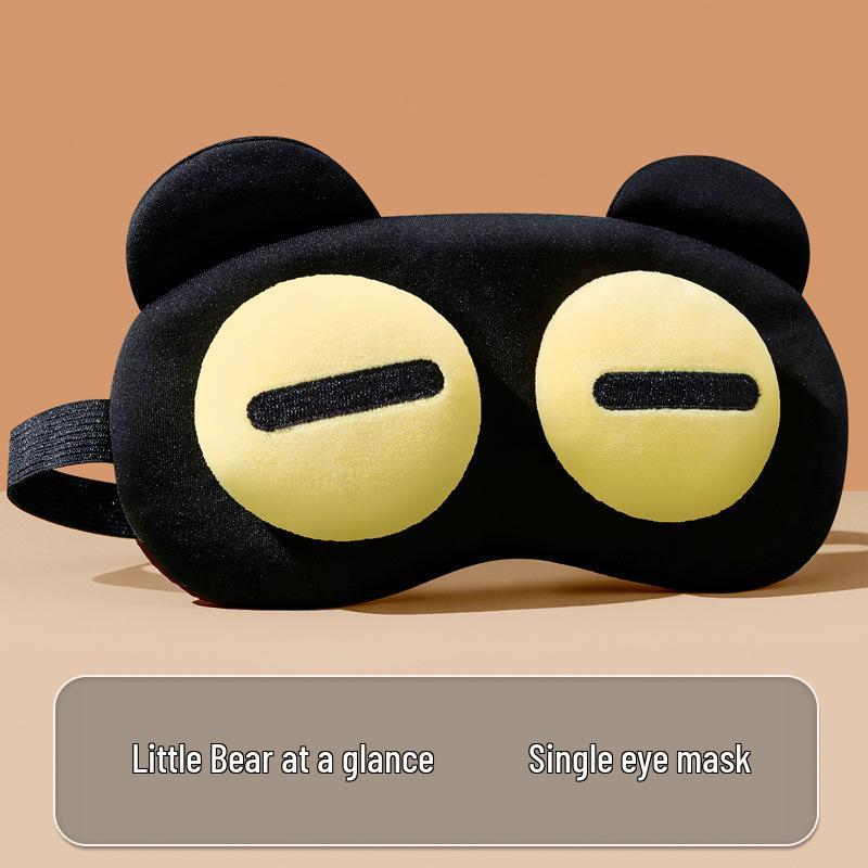 Luo Xiaohei Cartoon Plush Eye Mask: Cute & Funny Blackout with Ice/Heat Compress