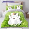 Nyanko Sensei Pattern Bedding,Quilt Set Quilt Cover Pillowcase Home Birthday Gift (1 * duvet cover + 2 * pillowcase, without core)