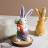 Easter Carrot-Hugging Rabbit Aromatherapy Candle Silicone Mold DIY Bunny Gypsum Epoxy Resin Mold Candle Soap Making Home Decor