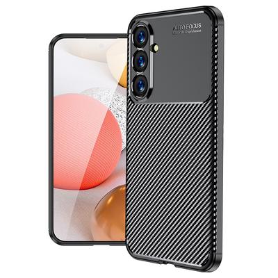 Nárazuvzdorný kryt na telefon pro Samsung Galaxy S23 FE, TPU zadní kryt na telefon s texturou karbonových vláken
