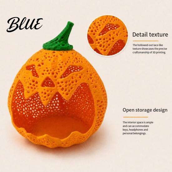 Decorative Candy Bowls for Party Hollow Pumpkin Storage Ornament Halloween Holder Creative Ghost Face Desk Decor Desktop Organizer with Stable Base