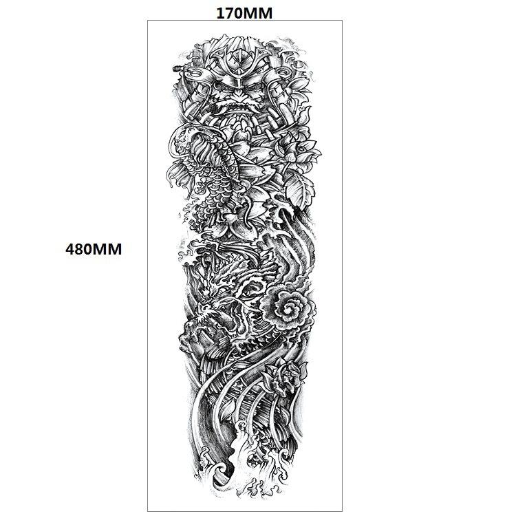 Lion Tiger Head Large Pattern Waterproof Full Arm Tattoo Sticker Flower Arm Large Pattern Water Transfer Wind Sticker